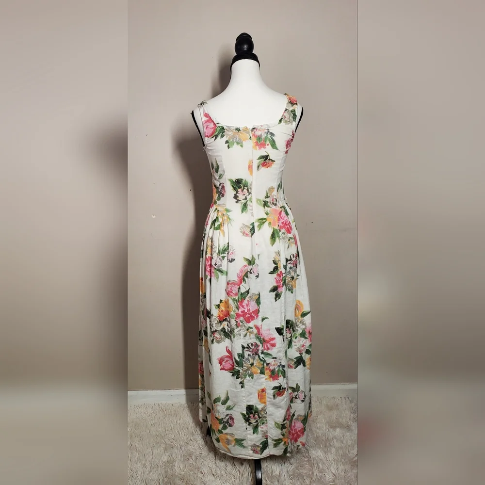 Tach Shisha Linen Floral Maxi Dress Multicolor Size XS - Picture 9 of 15